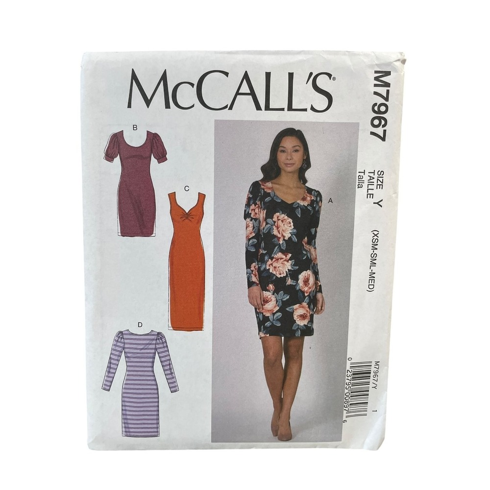 McCall's M7967 Misses Knit Dresses Size Y‎ (XSM-SML-MED) Modern